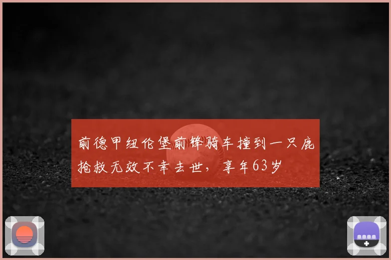 前德甲纽伦堡前锋骑车撞到一只鹿抢救无效不幸去世，享年63岁